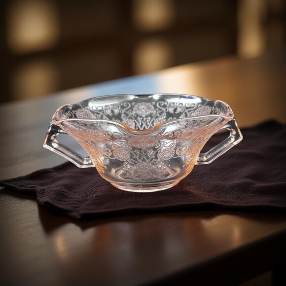 Hazel Atlas Other - Pink Life Vintage Florentine No.1 Pink Depression Glass Bowl • Hazel-Atlas 1930s